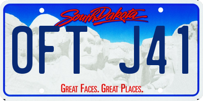 SD license plate 0FTJ41