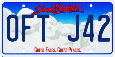 SD license plate 0FTJ42