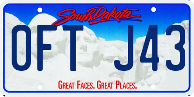 SD license plate 0FTJ43