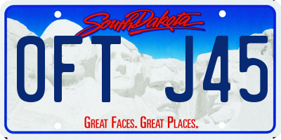 SD license plate 0FTJ45