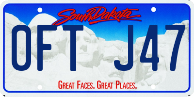 SD license plate 0FTJ47