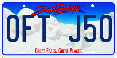 SD license plate 0FTJ50