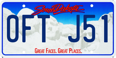 SD license plate 0FTJ51