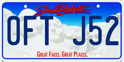 SD license plate 0FTJ52