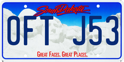 SD license plate 0FTJ53