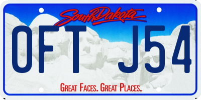 SD license plate 0FTJ54