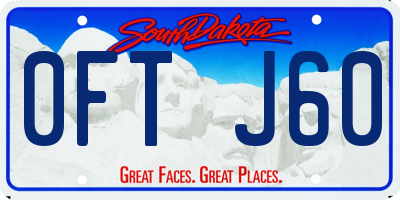 SD license plate 0FTJ60