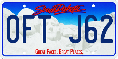 SD license plate 0FTJ62
