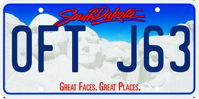 SD license plate 0FTJ63
