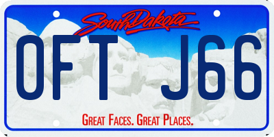 SD license plate 0FTJ66