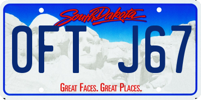 SD license plate 0FTJ67