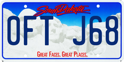 SD license plate 0FTJ68