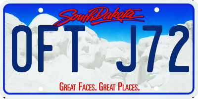 SD license plate 0FTJ72