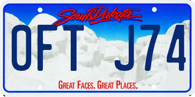 SD license plate 0FTJ74