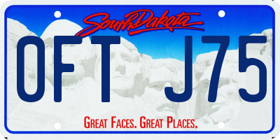 SD license plate 0FTJ75