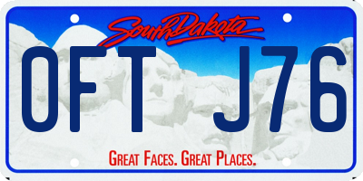 SD license plate 0FTJ76