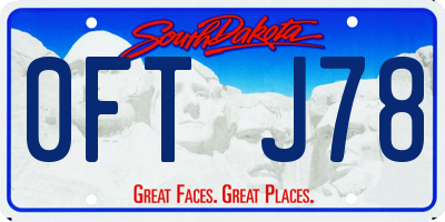 SD license plate 0FTJ78
