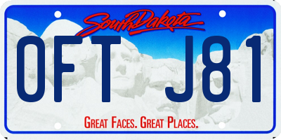 SD license plate 0FTJ81