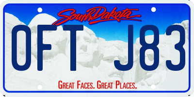 SD license plate 0FTJ83