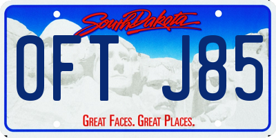 SD license plate 0FTJ85