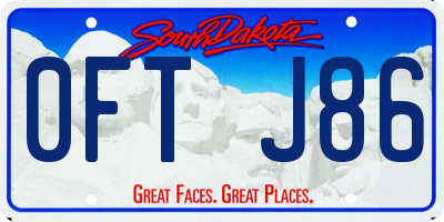 SD license plate 0FTJ86