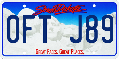 SD license plate 0FTJ89