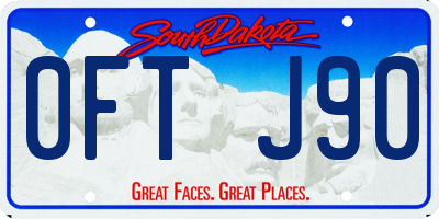 SD license plate 0FTJ90