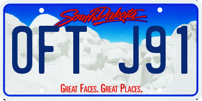 SD license plate 0FTJ91