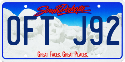 SD license plate 0FTJ92