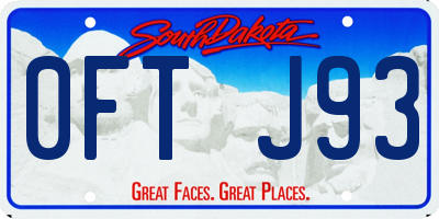 SD license plate 0FTJ93