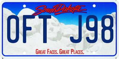 SD license plate 0FTJ98