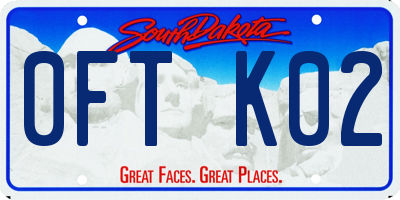 SD license plate 0FTK02