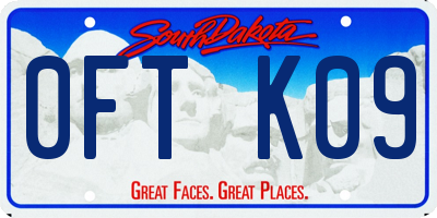 SD license plate 0FTK09