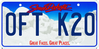 SD license plate 0FTK20