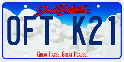 SD license plate 0FTK21