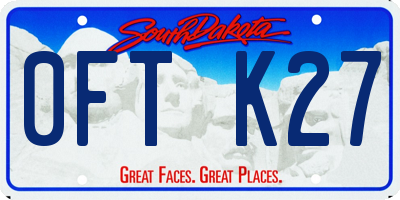 SD license plate 0FTK27