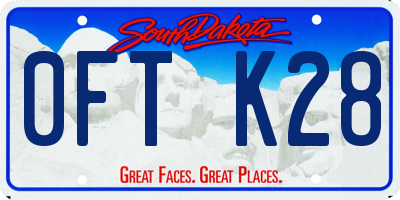SD license plate 0FTK28