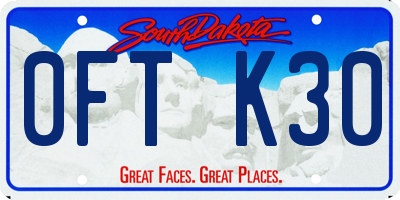 SD license plate 0FTK30