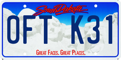 SD license plate 0FTK31