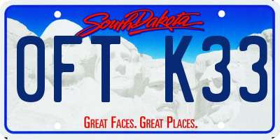 SD license plate 0FTK33