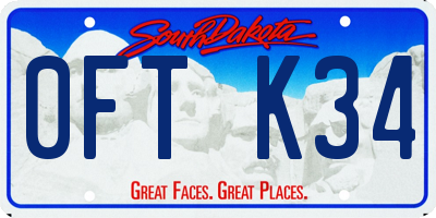 SD license plate 0FTK34