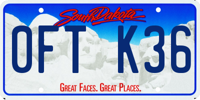 SD license plate 0FTK36