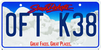 SD license plate 0FTK38