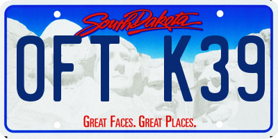 SD license plate 0FTK39