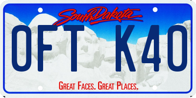 SD license plate 0FTK40