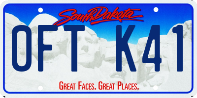 SD license plate 0FTK41