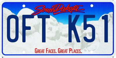SD license plate 0FTK51