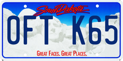 SD license plate 0FTK65