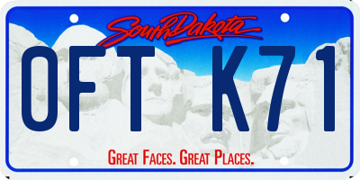SD license plate 0FTK71