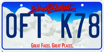 SD license plate 0FTK78